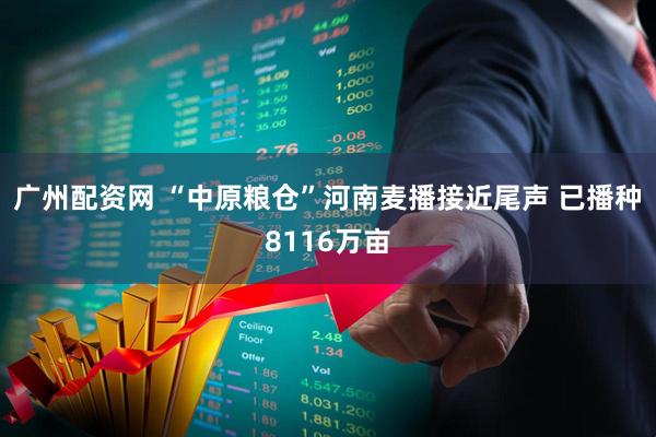 广州配资网 “中原粮仓”河南麦播接近尾声&#32;已播种8116万亩