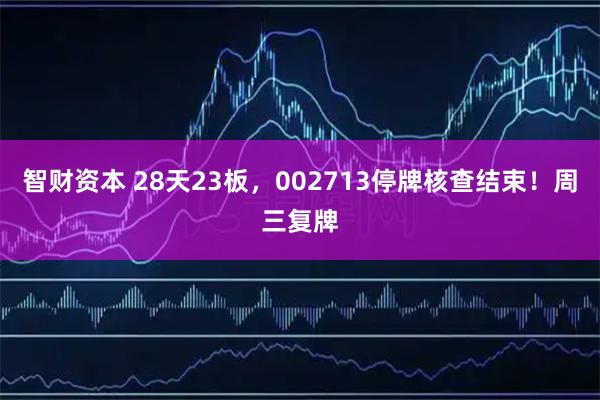 智财资本 28天23板,002713停牌核查结束!周三复牌